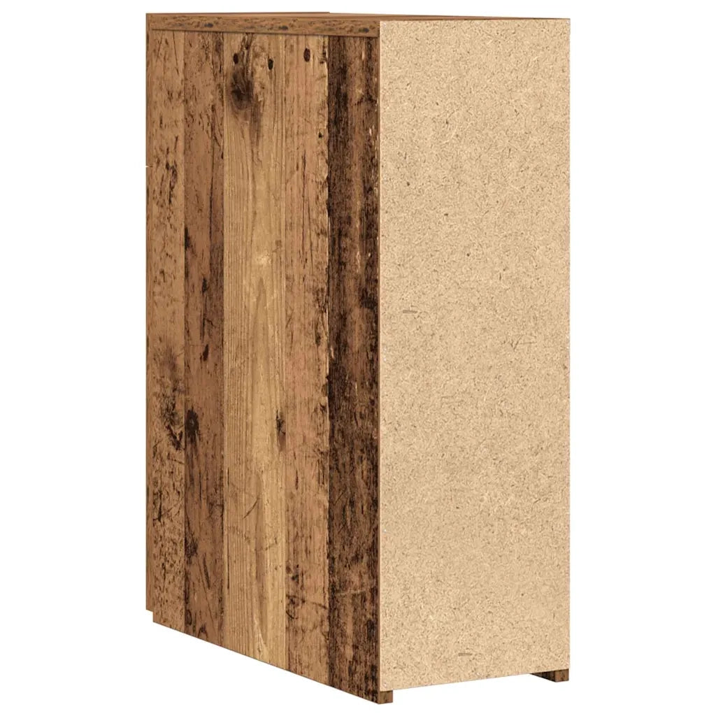 Mobiletto portamedicine rettangolare moderno con vani portaoggetti funzionali 20 x 45 x 60 cm legno composito finitura legno anticato 02_0051903