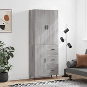 Credenza-Buffet-Armadio da cucina Grigio Sonoma 69,5x34x180 cm in Legno Multistrato 708366