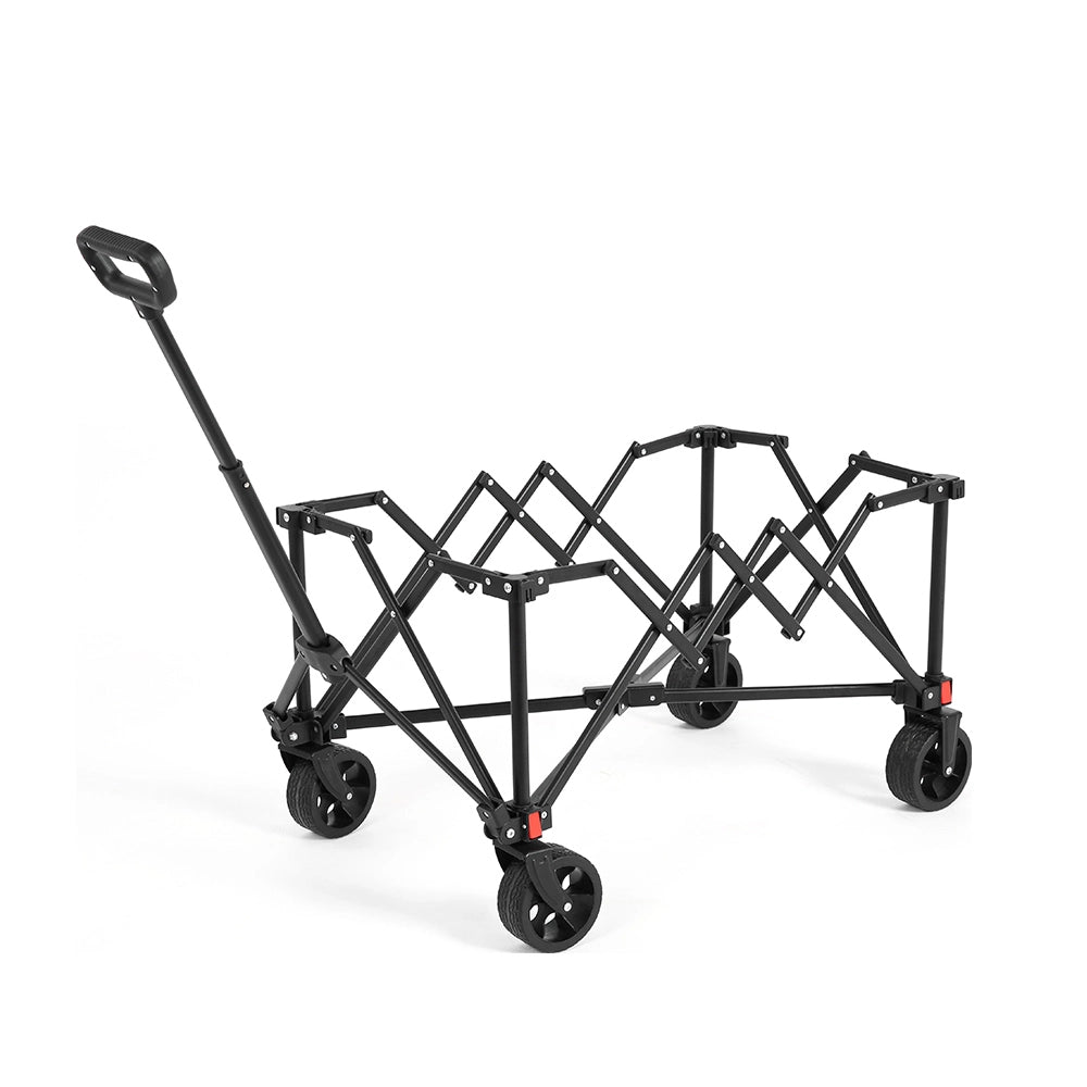 Carrello pieghevole robusto - Xylo - Nero - Ruote tutto terreno manico regolabile