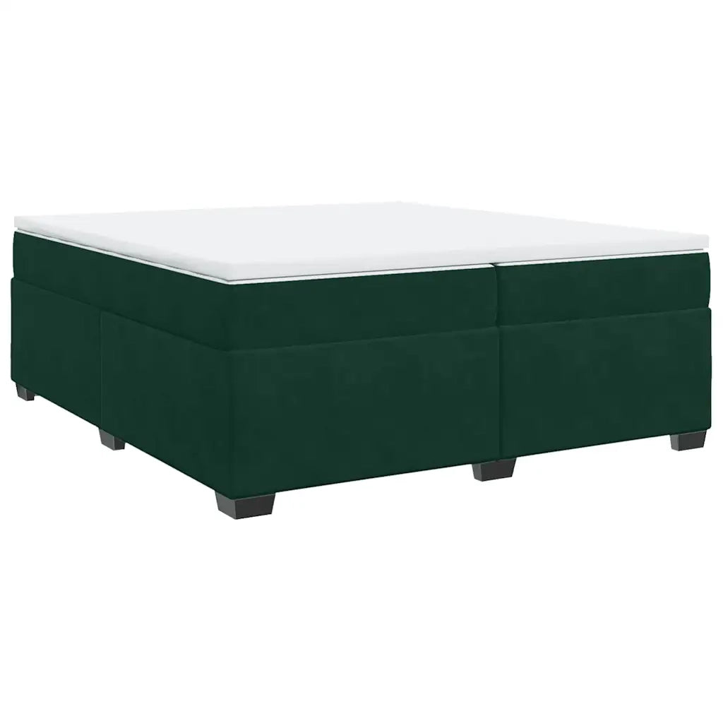 Giroletto a Molle con Materasso Verde Scuro 200x200 cm Velluto 3285308