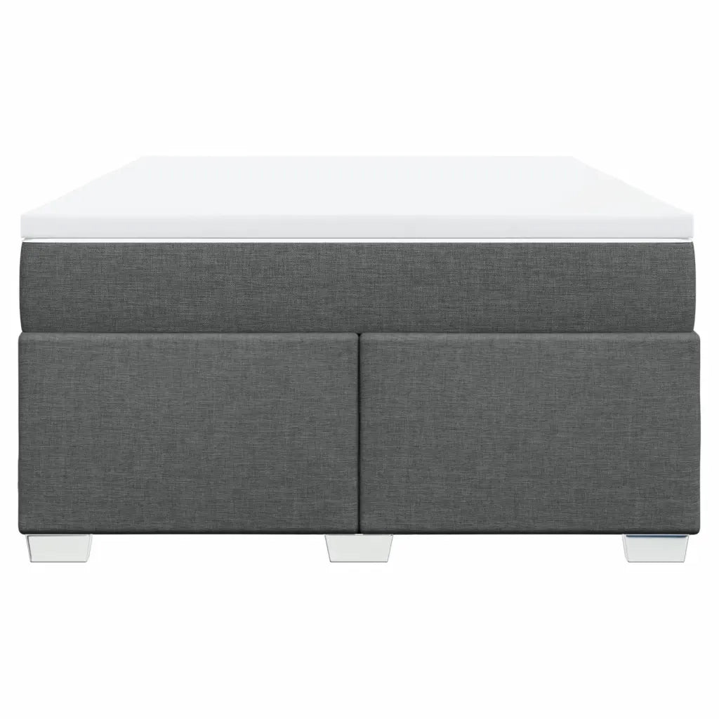 Giroletto a Molle con Materasso Grigio Scuro 140x190 cm Tessuto 3285131