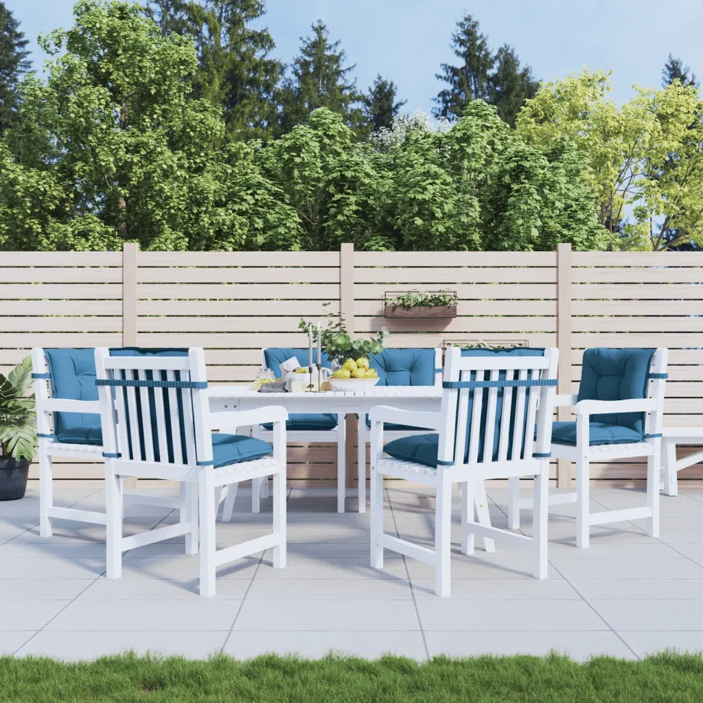 Cuscini Sedia Schiena Bassa 6 pz Blu MÃ©lange 100x50x7 Tessuto