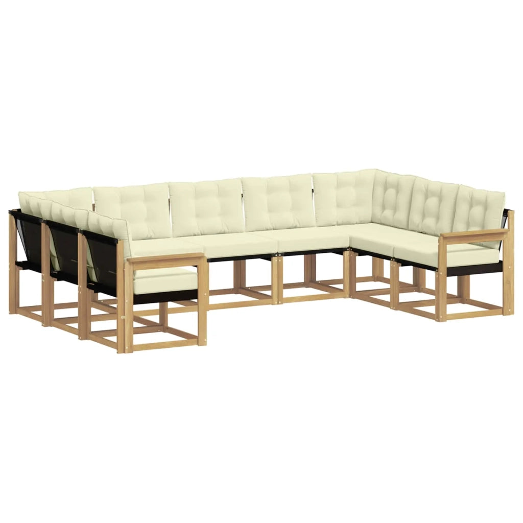 Set di divani da esterno 9 pz Bianco e Crema 3389852