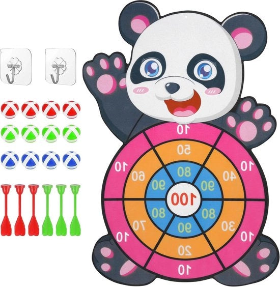 Tavolo da dart per bambini - giocattolo per bambini con dinosauri - 12 palline adesive - 6 dardi - età 3-12 - giochi da fare all'interno e all'esterno - giocattoli