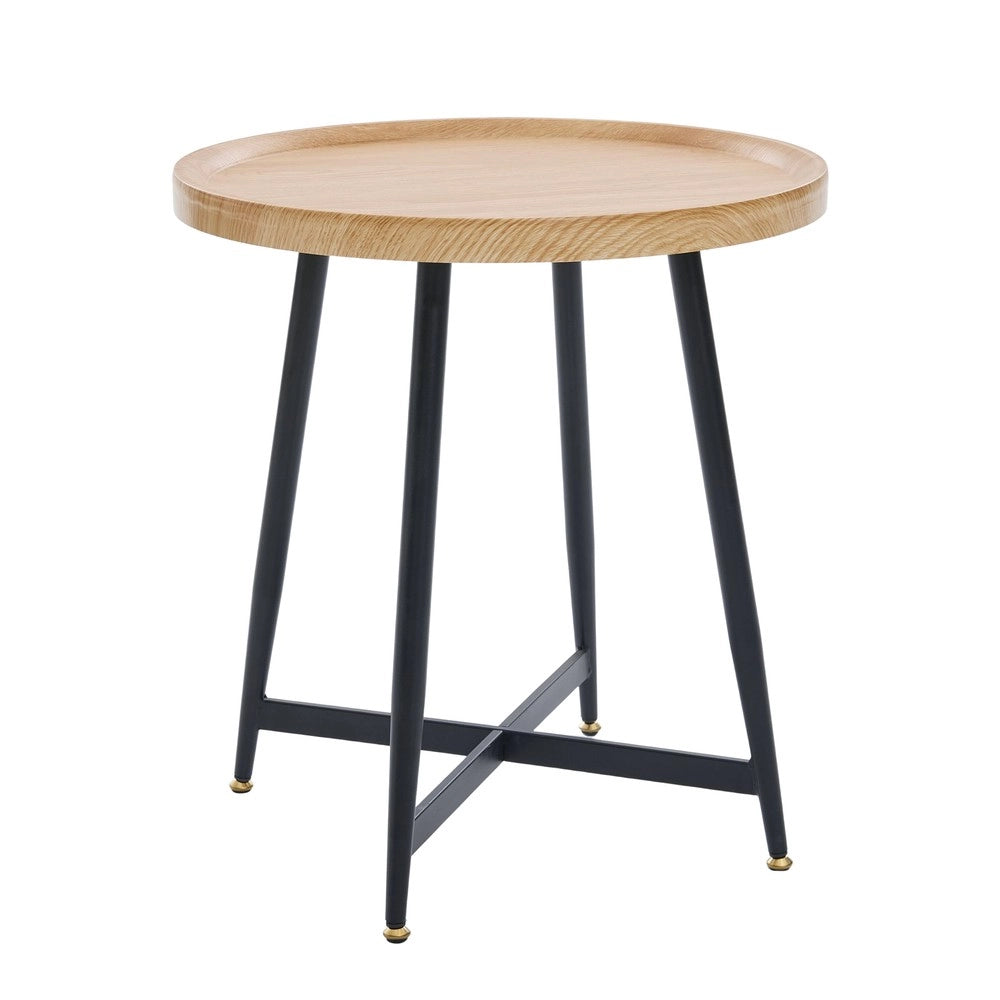Tavolino Rotondo da Salotto ¨C MINIMAL ¨C Legno e Metallo, Design Moderno