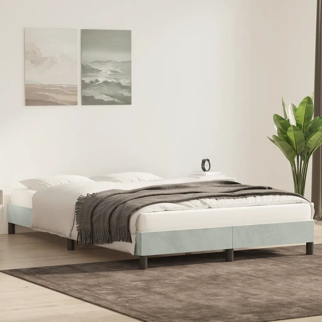 Giroletto senza Materasso-Struttura Letto Grigio Chiaro 140x210 cm Velluto