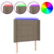 Testiera | Testata a LED Tortora 83x16x118/128 cm in Tessuto