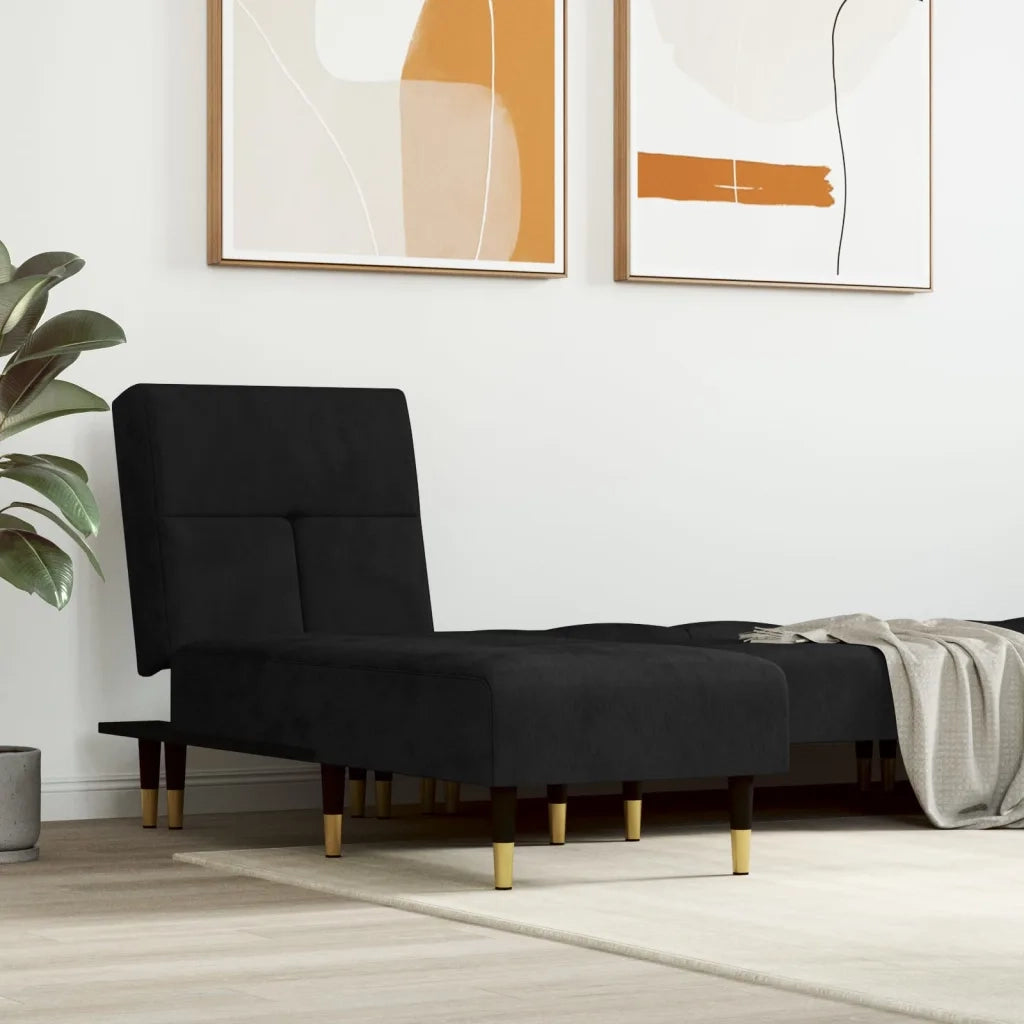 Chaise Longue in Velluto Nero 352811