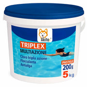 Akitaink Triplex Cloro 3 in 1 Piscina 5 kg Pastiglie 200g
