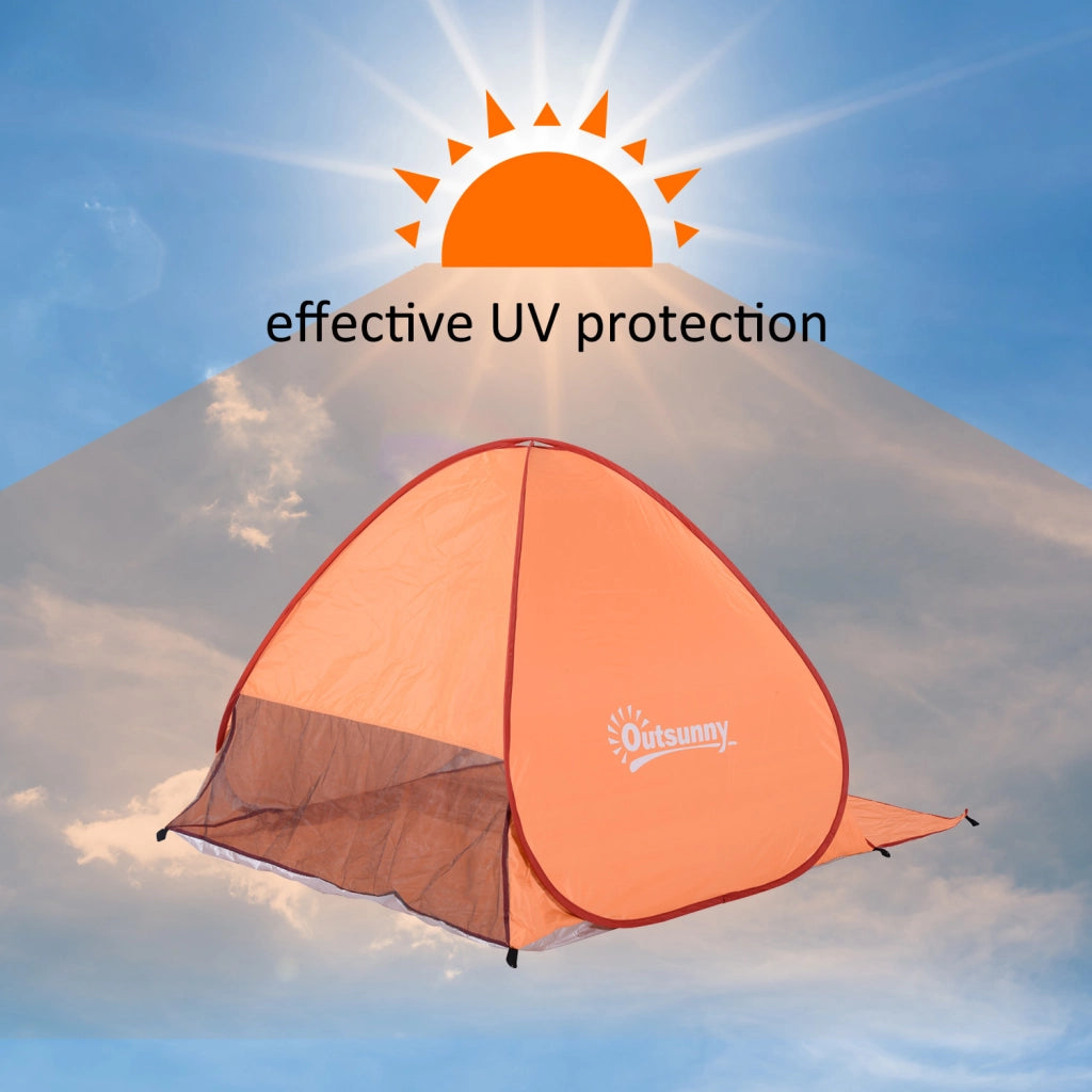Tenda da spiaggia pop up pieghevole ¨C zephmum ¨C arancione 200x150x100