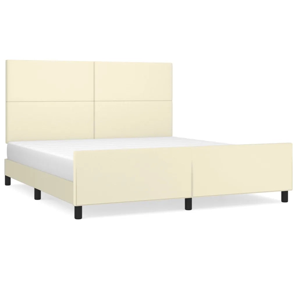 Giroletto con Testiera Crema 180x200 cm in Similpelle 3125465