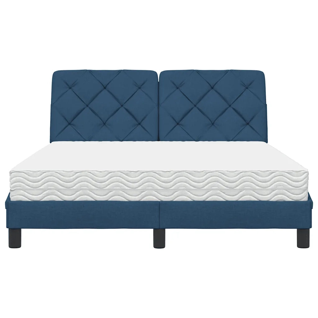 vidaXL Letto con Materasso Blu 140x190 cm in Tessuto