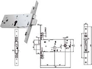 SERRATURA TRIPLICE INFILARE P/FASCE CATENACCIO E SCROCCO MM.78H 94000  mm.90 (Y9400090080)    YALE