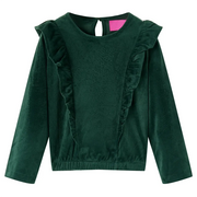 Camicetta da Bambina con Volant Verde Scuro 116cod mxl 117306