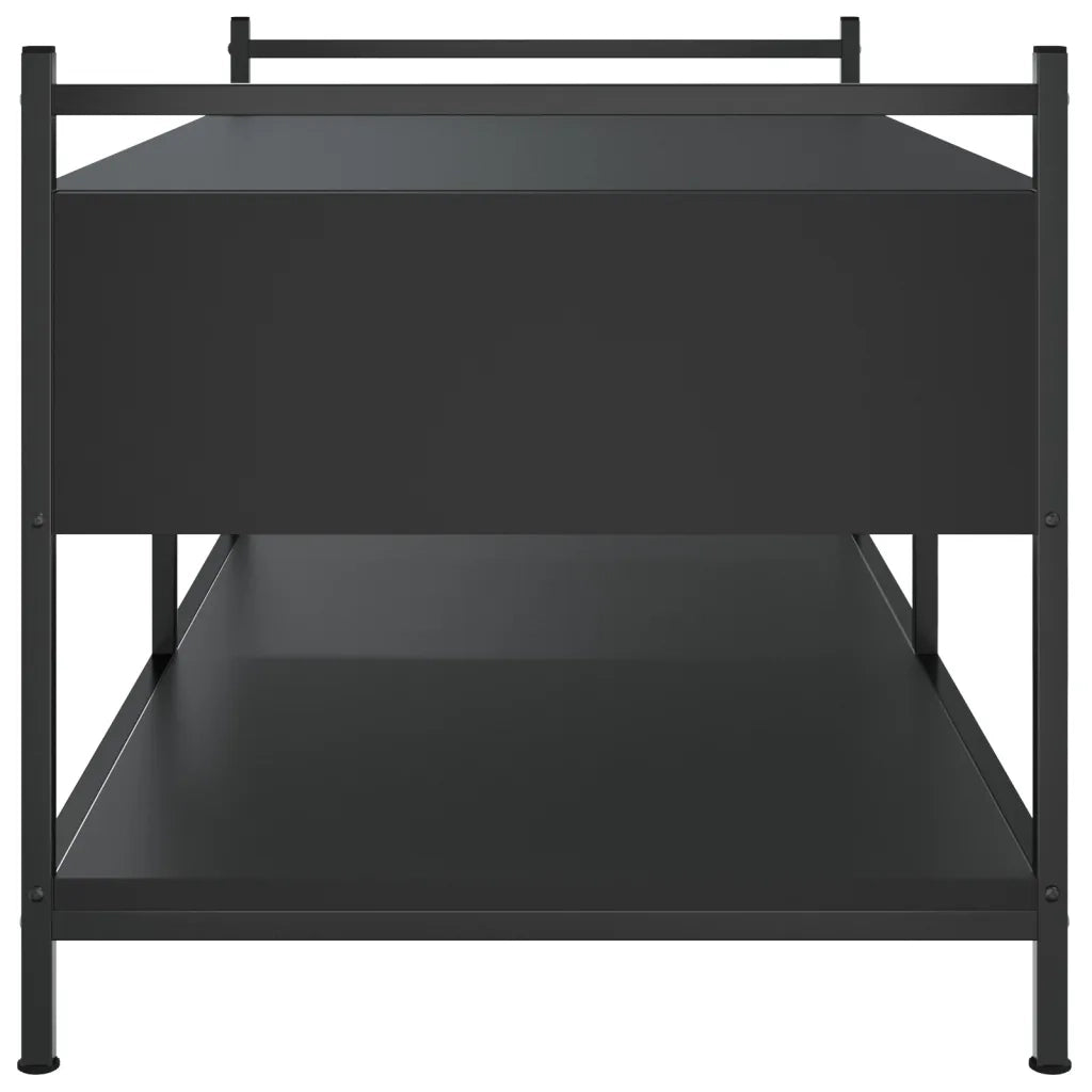 Tavolino da Salotto Nero 99x50x50 cm in Legno Multistrato 833960