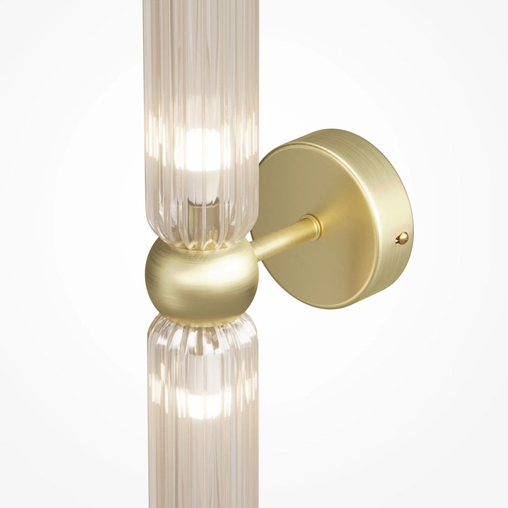 Maytoni applique contemporanea Antic 2 luci G9 oro metallo vetro cognac