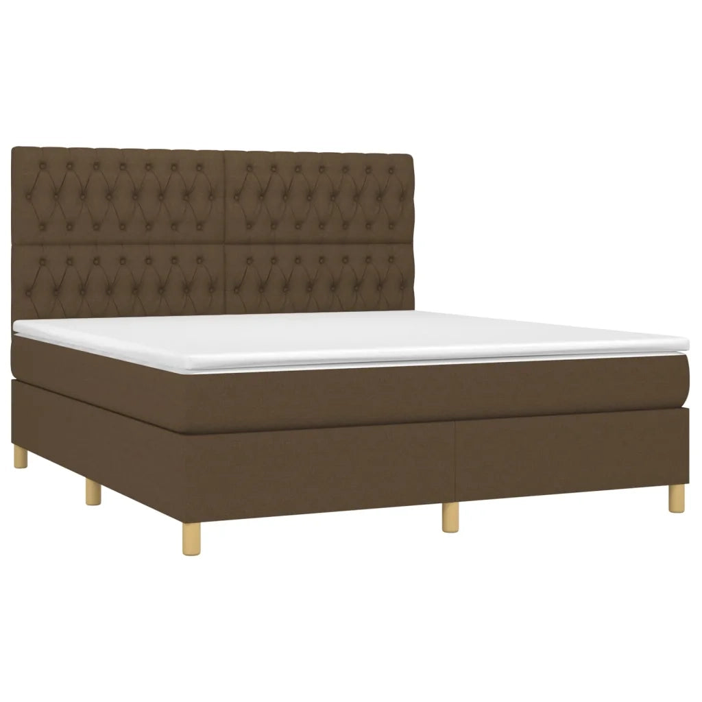 Giroletto a Molle con Materasso Marrone Scuro 180x200cm Tessutocod mxl 123703