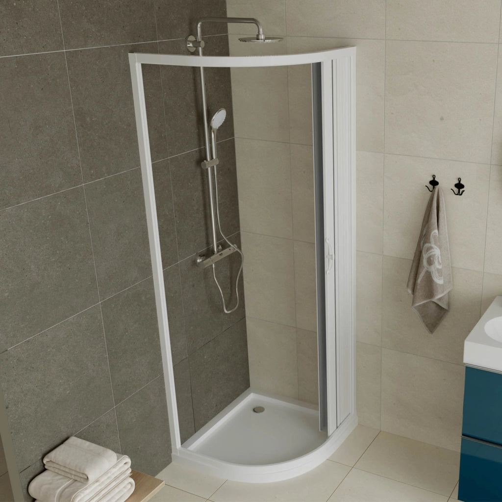 Box doccia a soffietto in PVC 90x90 cm H 185 mod. Loto con apertura laterale