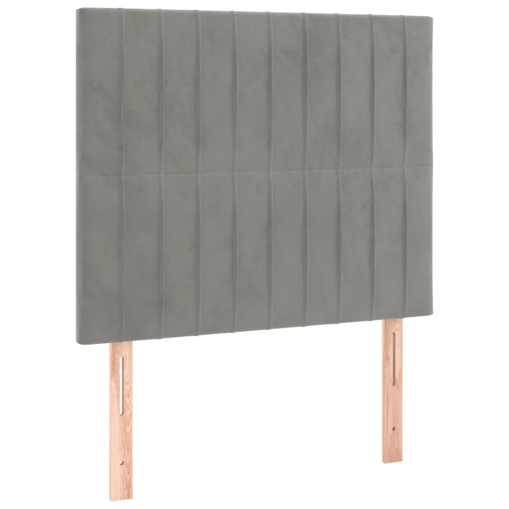 Giroletto a Molle con Materasso Grigio Chiaro 90x200 cm Velluto