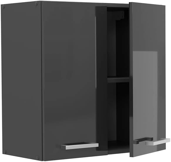 Pensile da cucina R-Line, Antracite lucido, 60 cm, per la libera combinazione all'interno di sistemi cucina modulari