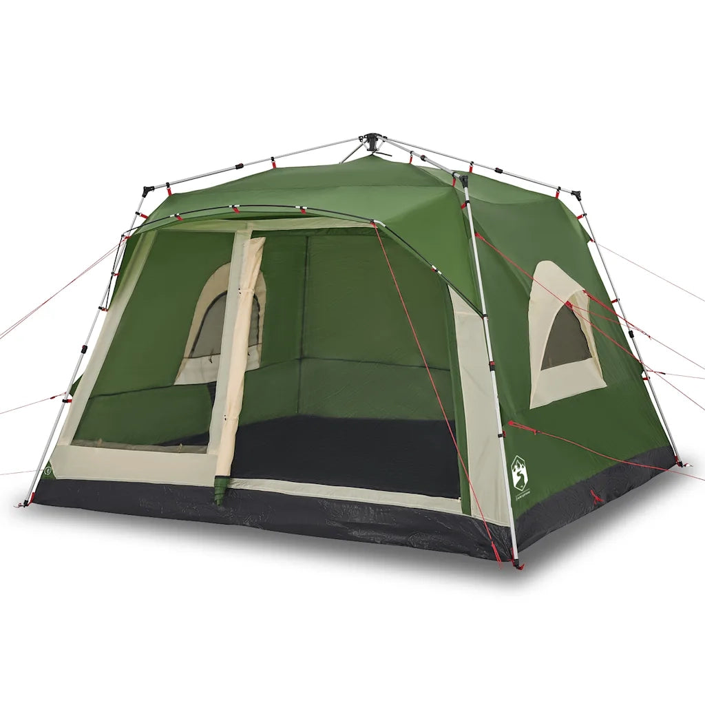 Tenda Familiare Cabina 7 Persone Verde a Rilascio Rapido 4004216