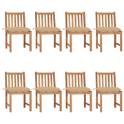 Sedie da Giardino con Cuscini 8 pz in Legno Massello di Teak cod mxl 8403