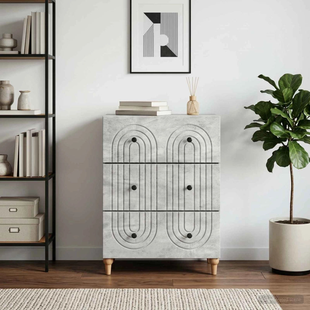Mobile con Cassetti Grigio Cemento 66 x 34,5 x 90 cm 894148