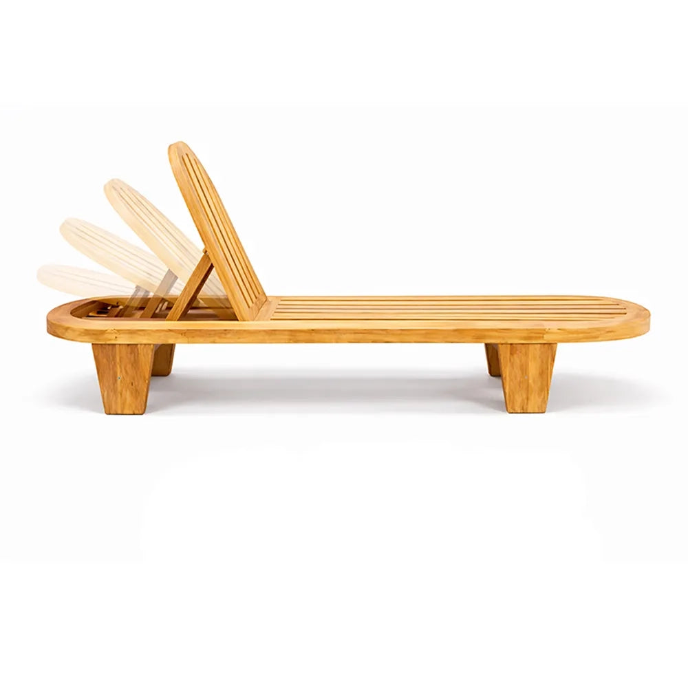 Lettino Ovale con Cuscino in Legno Teak - Sumba
