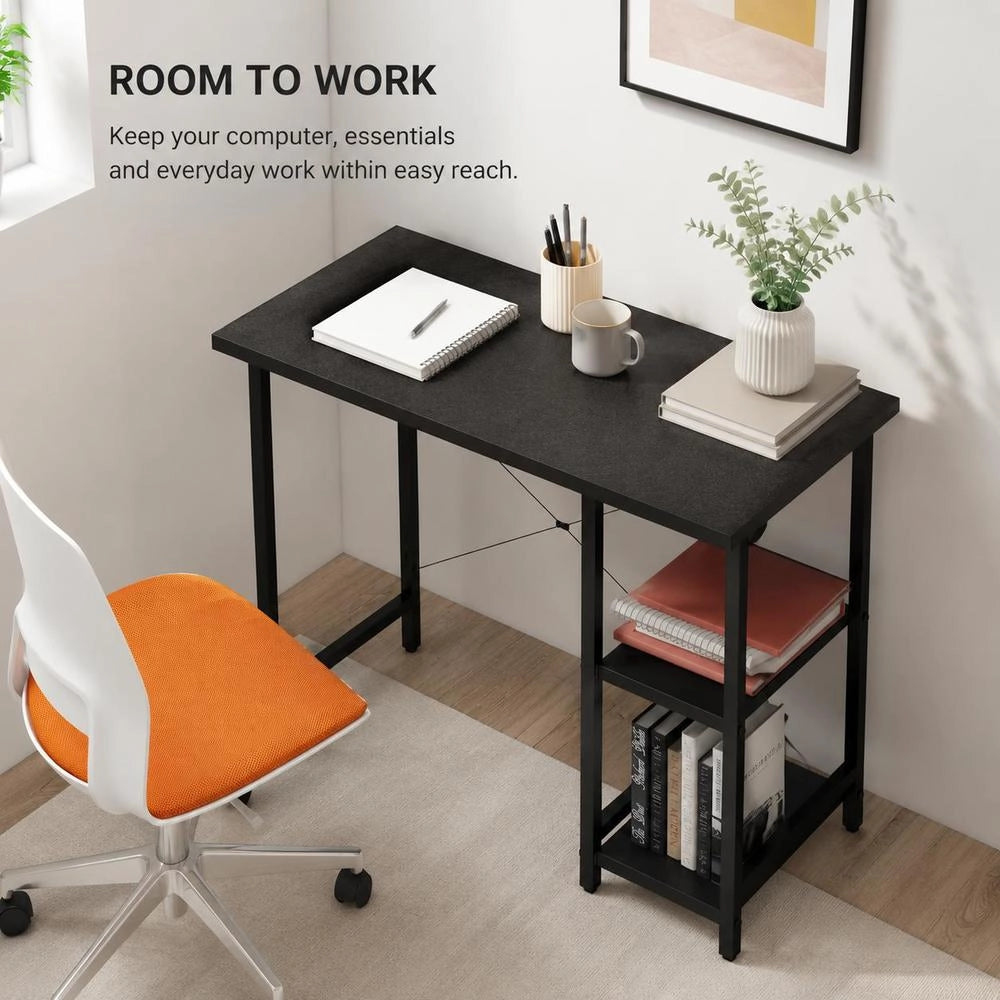 Computer Desk Black 80x40x72 Cm MDF And Metal