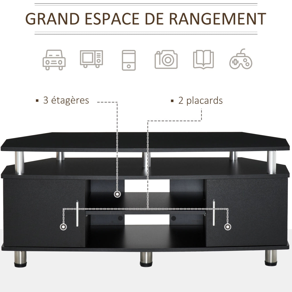 Mobile TV con ante e ripiani ¨C Minimal ¨C 120x40x52 cm, nero
