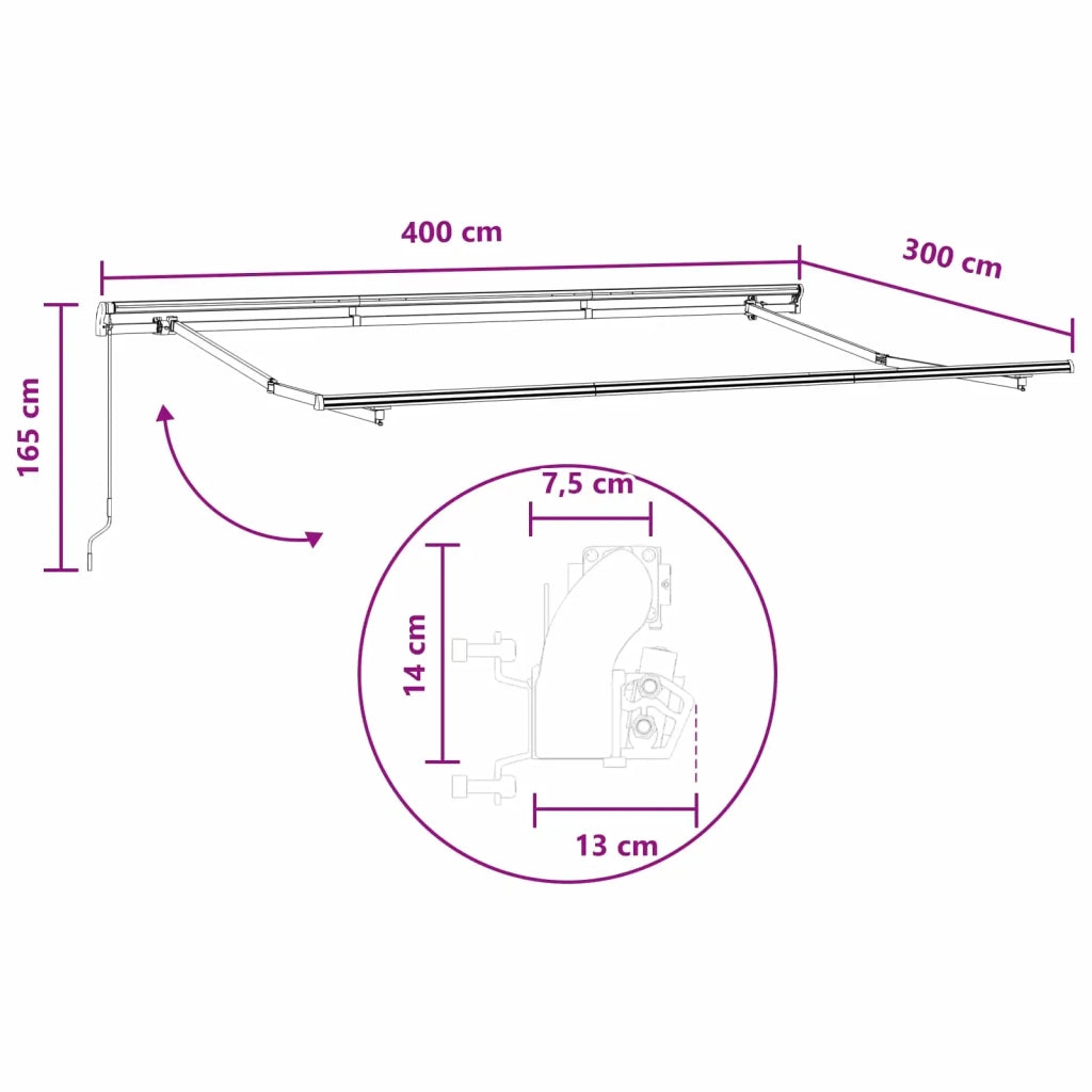 Tenda retrattile Grigio chiaro e bianco 400 × 300 cm 3426036