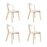 Set 4 sedie design legno naturale bianco bicolore 43x79x76 (845) - Mobili 2G