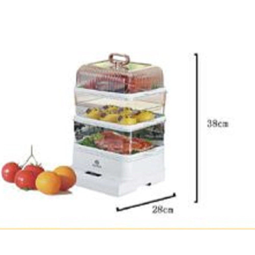 Trade Shop - Vaporiera Elettrica Multifunzionale Cuoci Vivande 800w Timer Automatico Tx-8440 -