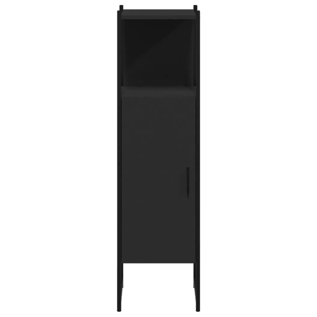 vidaXL Mobile da Bagno Nero 33x33x120,5 cm in Legno Multistrato