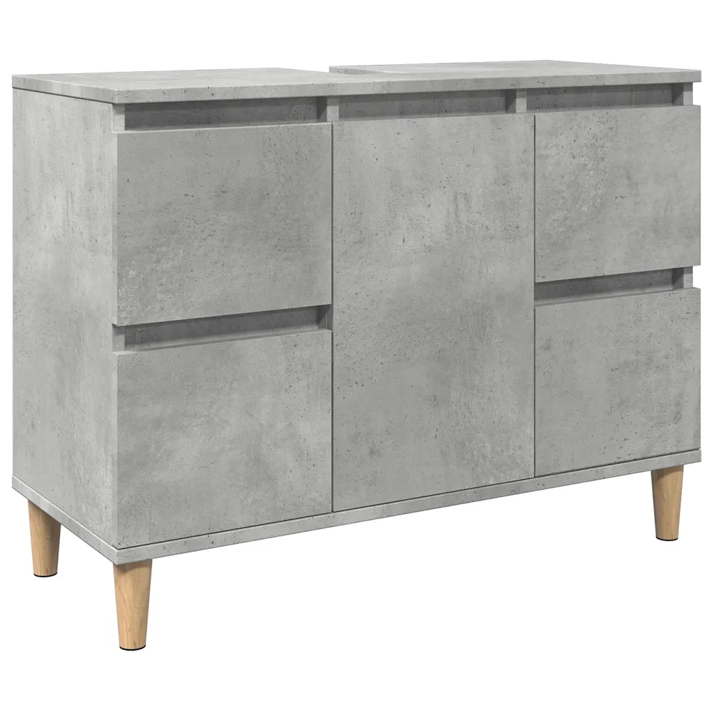 Mobile Lavabo Grigio Cemento 80x33x60 cm in Legno Multistrato