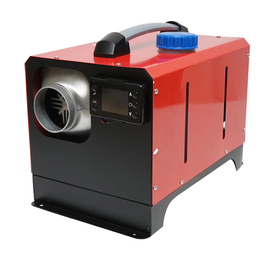 Riscaldatore stazionario silenzioso portatile 12–24V, 5 kW, display LCD, telecomando e candela Kyocera, made in Japan