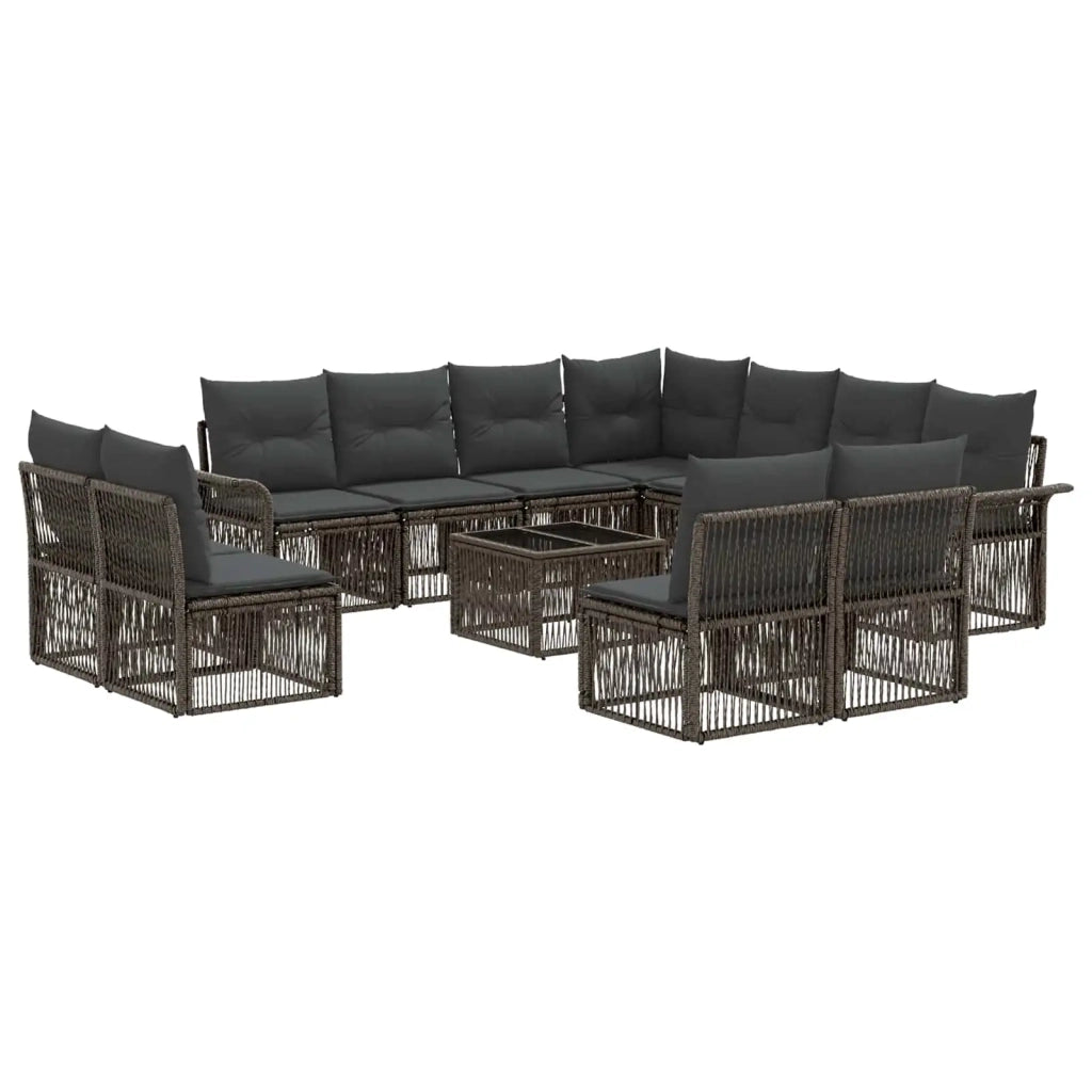 Set Divano da Giardino 12 pcs Grigio polyrattan 3434867