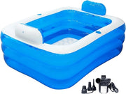 Piscina Inflatabile per Adulti con Schienale e Bevande