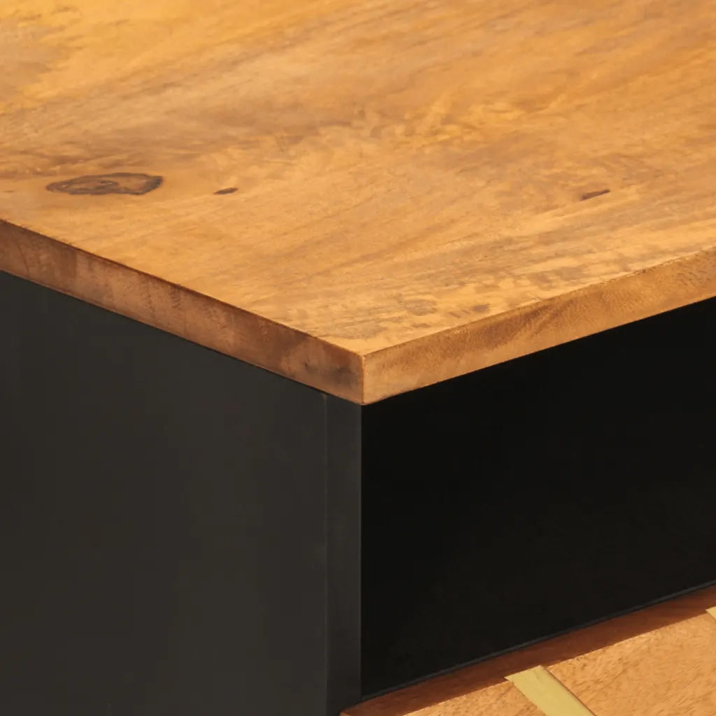 Tavolino da salotto | Tavolino da caff¨¨ | Tavolino da Soggiorno Marrone e Nero 80x54x40 cm Legno di Mango