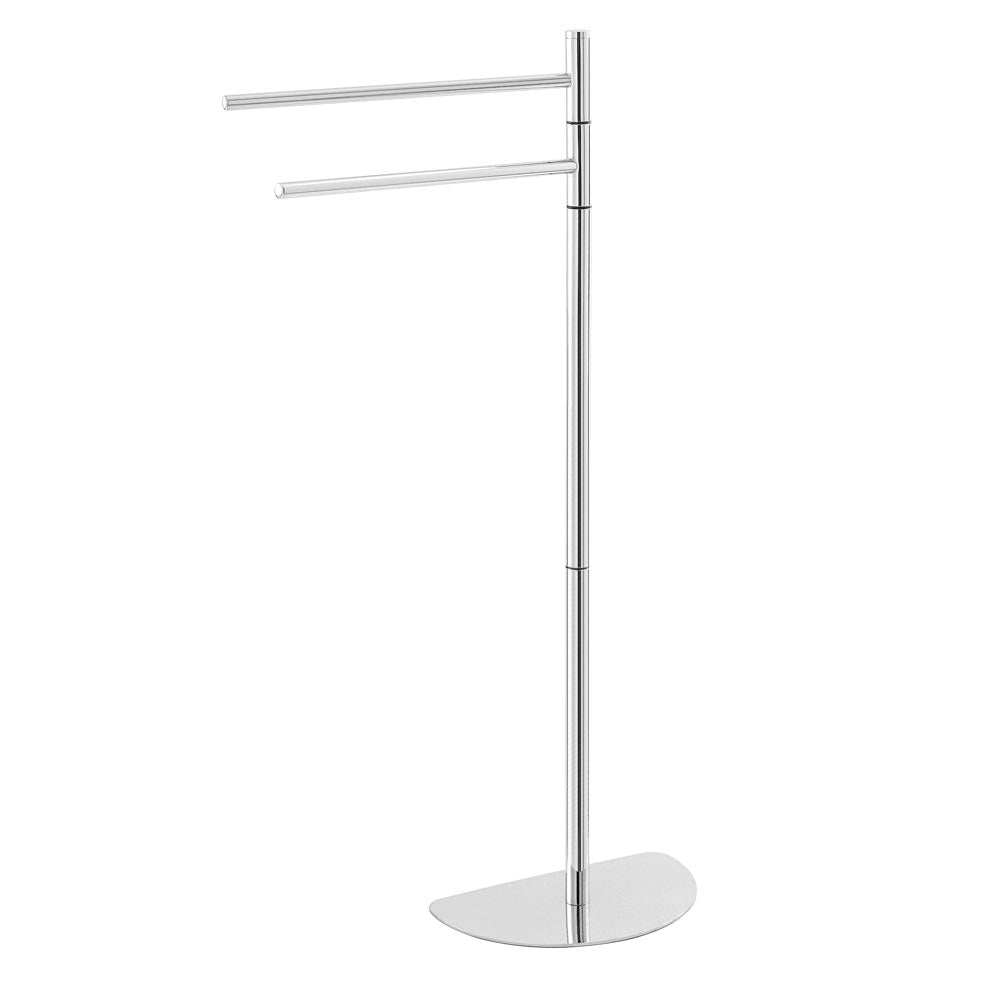 Piantana Portasciugamani da Bagno 2 Bracci Acciaio Cromo Feridras Colore: Cromo