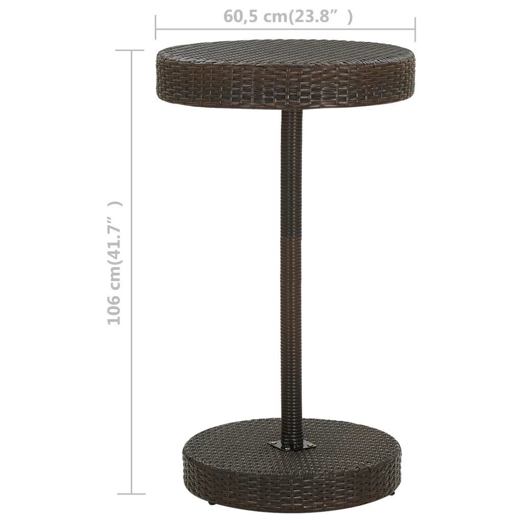 Tavolo da Giardino Marrone 60,5x106 cm in Polyrattan cod mxl 34129