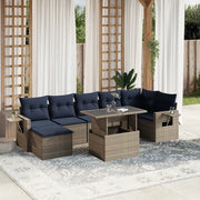 Set Divani da Giardino 8 pz con Cuscini Grigio in Polyrattan 3268061