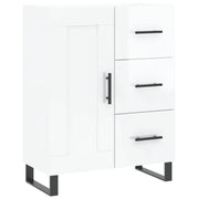 Buffet credenza cassettiera mobiletto mobile contenitore organizer per cucina soggiorno finitura lucida 69,5 x 34 x 90 cm legno ingegnerizzato bianco 02_0030723