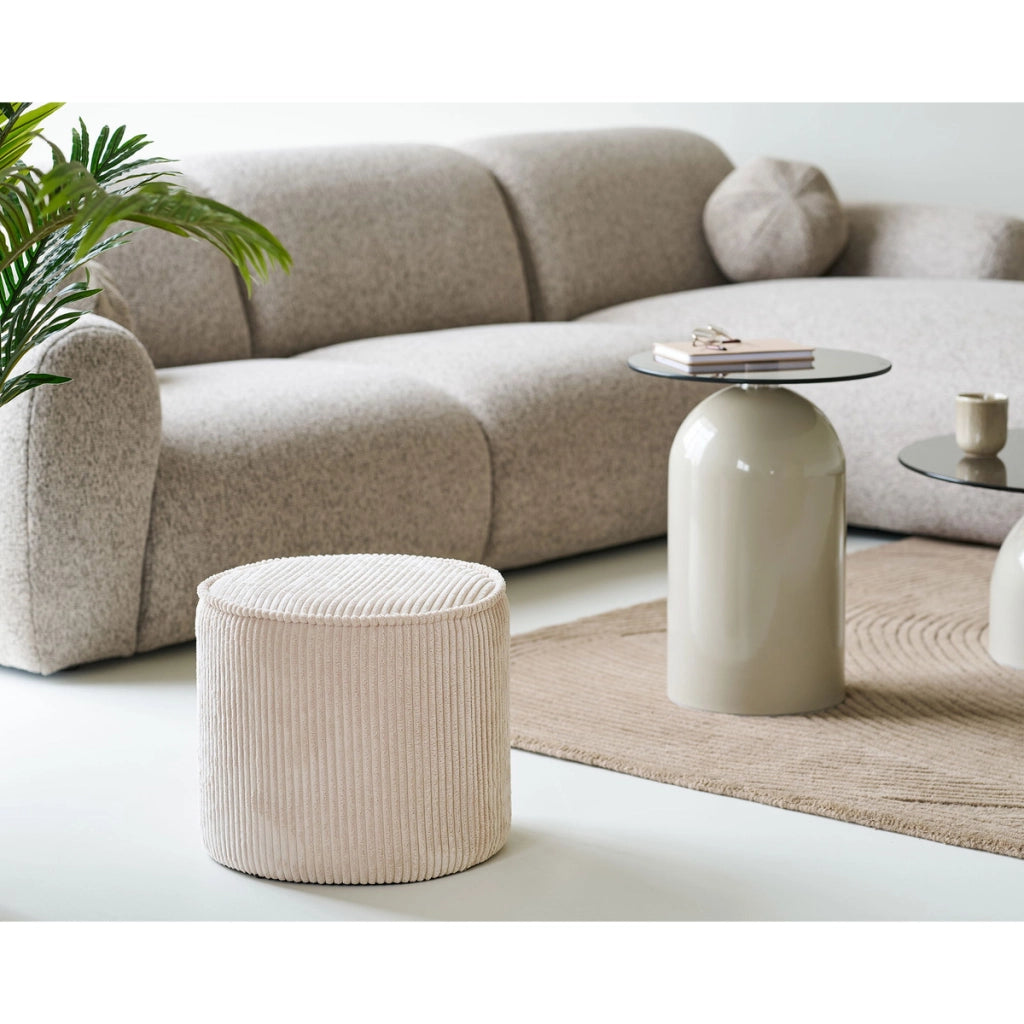 Pouf Taupo, Beige, Legno, 40x40x35 cm