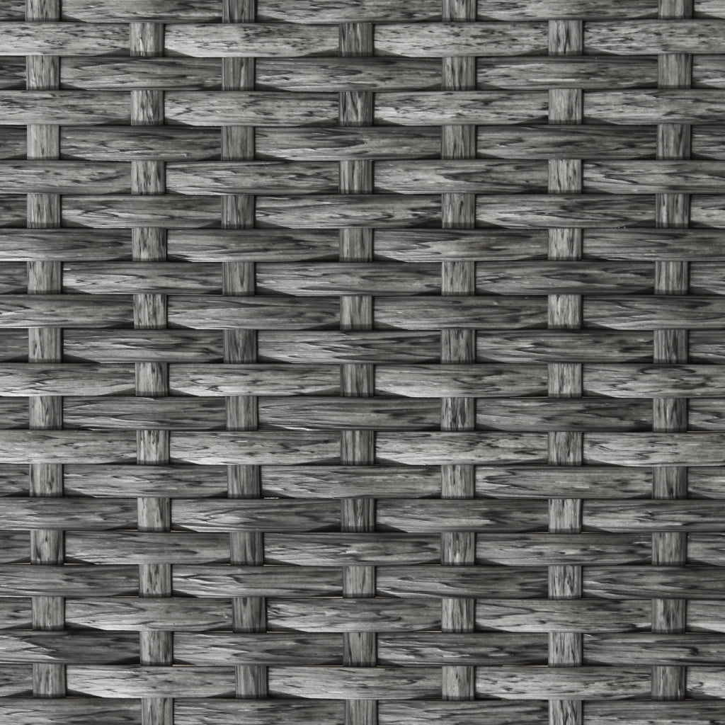Set mobili da balcone pieghevole 3 pezzi con 2 sedie e tavolino rotondo in rattan sintetico grigio
