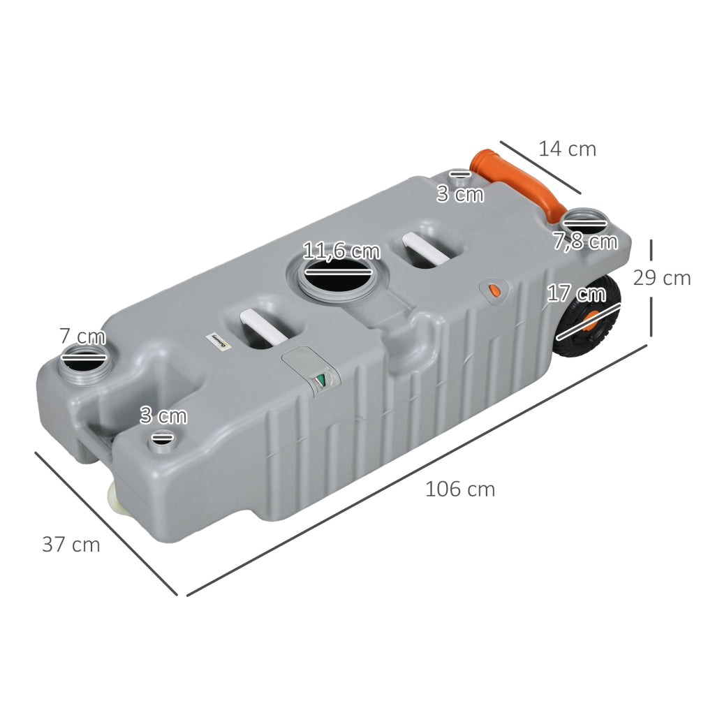 Serbatoio Acqua Portatile 75 Litri ¨C zephmum ¨C Indicatore Livello, 3 Ruote, Maniglia