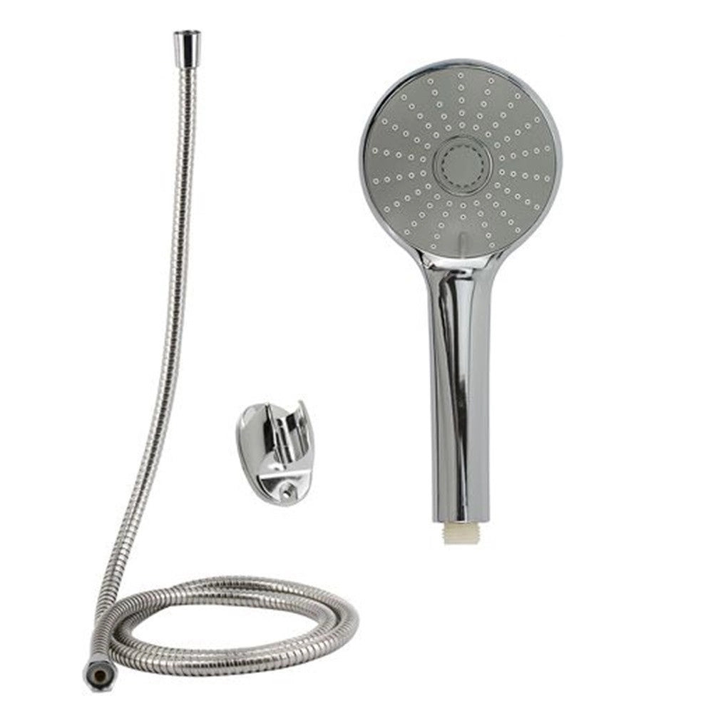 Trade Shop - Kit Doccetta Doccino Soffione Bagno Doccia Tonda Laccio 1,8 Metri Staffa 69318 -