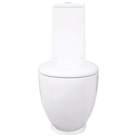 Vaso WC in Ceramica da Bagno Rotondo Base con Scarico Bianco 3059888