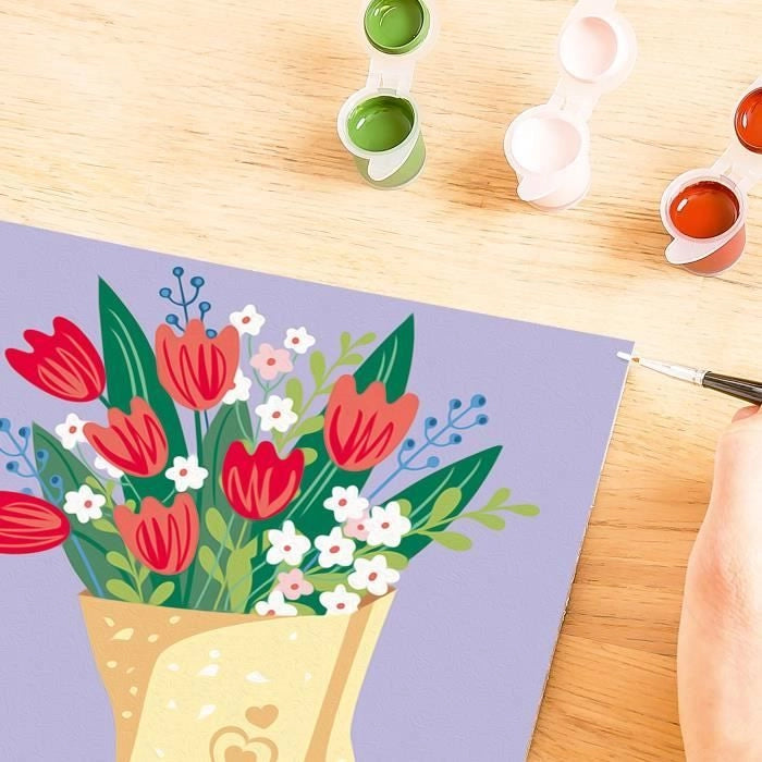 CreArt 20x20 cm Bouquet di tulipani, Tempo libero creativo, Adulto, Dipingi con i numeri, 25518, Ravensburger