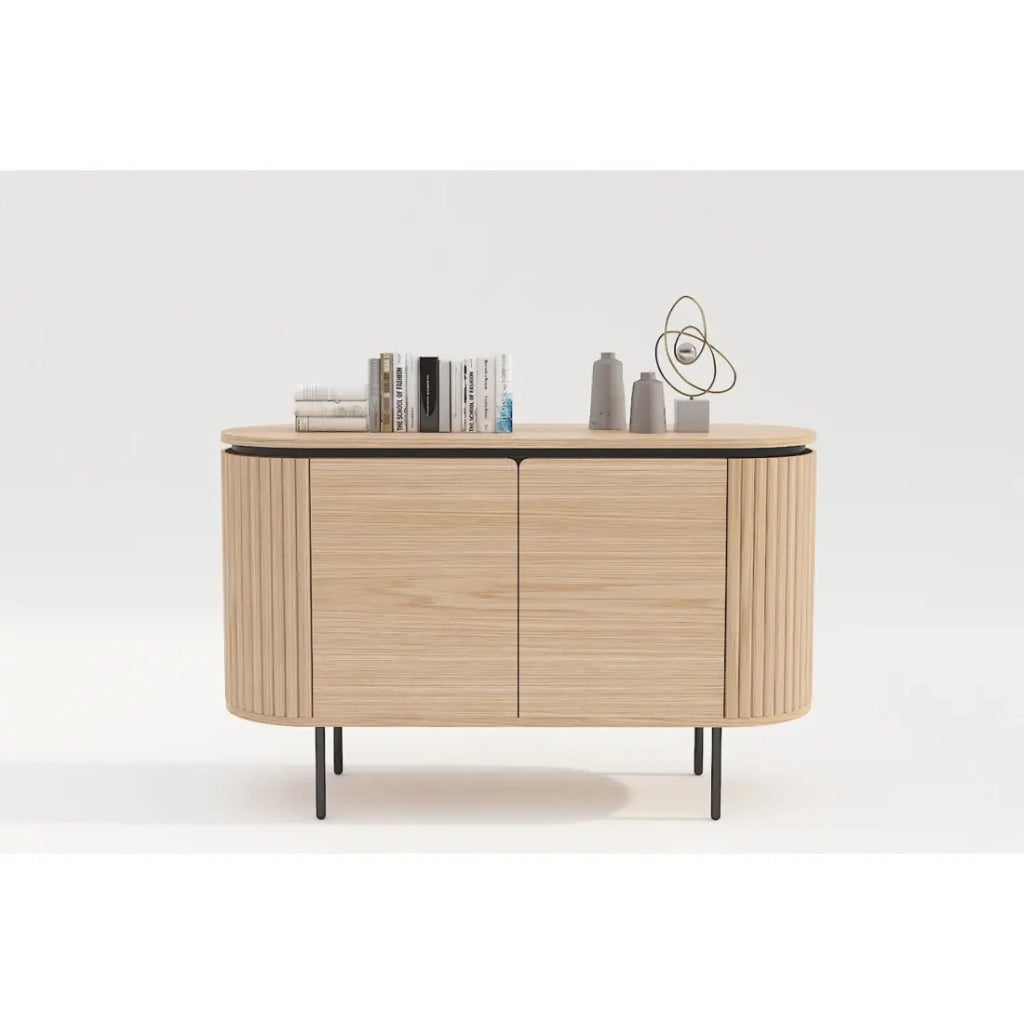 Buffet 120 cm 2 porte rovere chiaro e nero – Collezione SÖREN